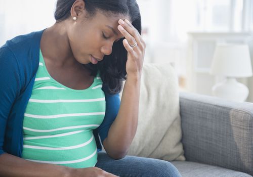 stressed pregnant woman