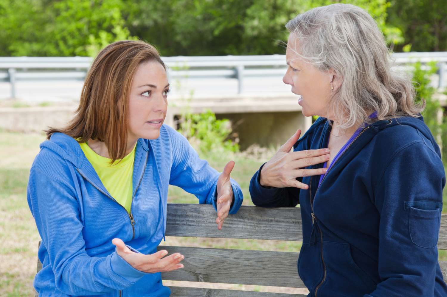 A mother and adult daughter arguing