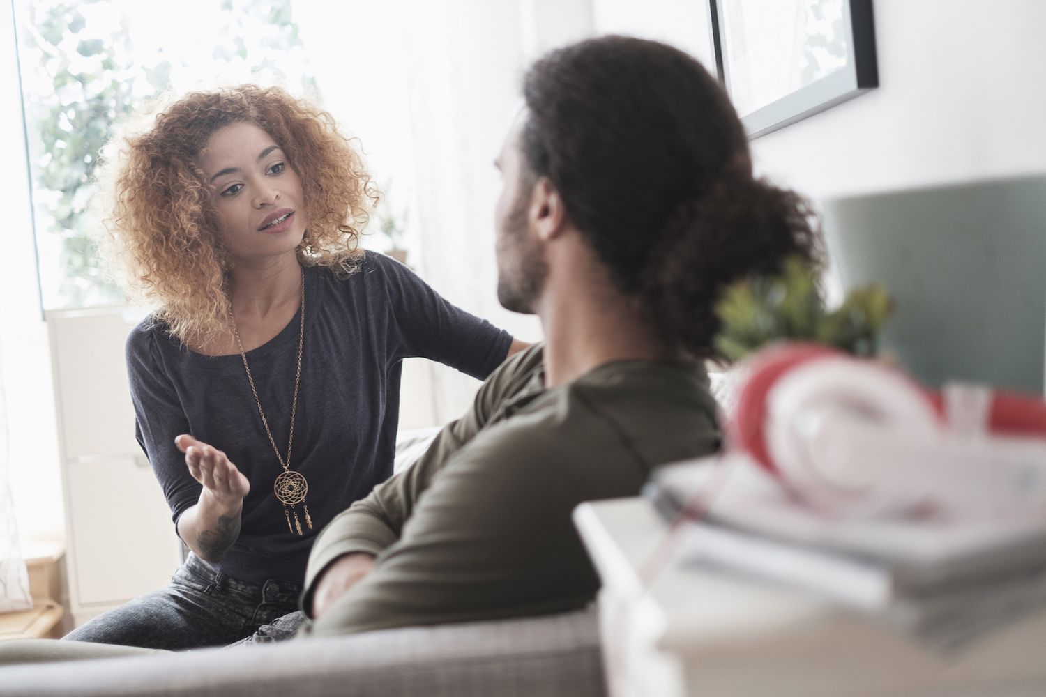 Young couple arguing at home