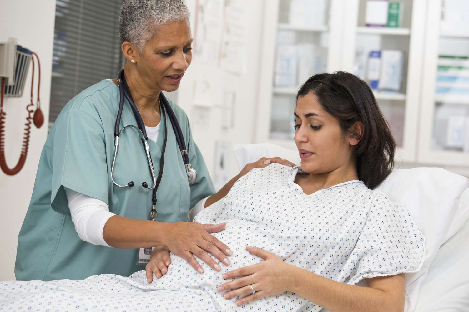 Pregnant patient with healthcare provider