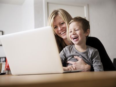 Mom and son webcamming
