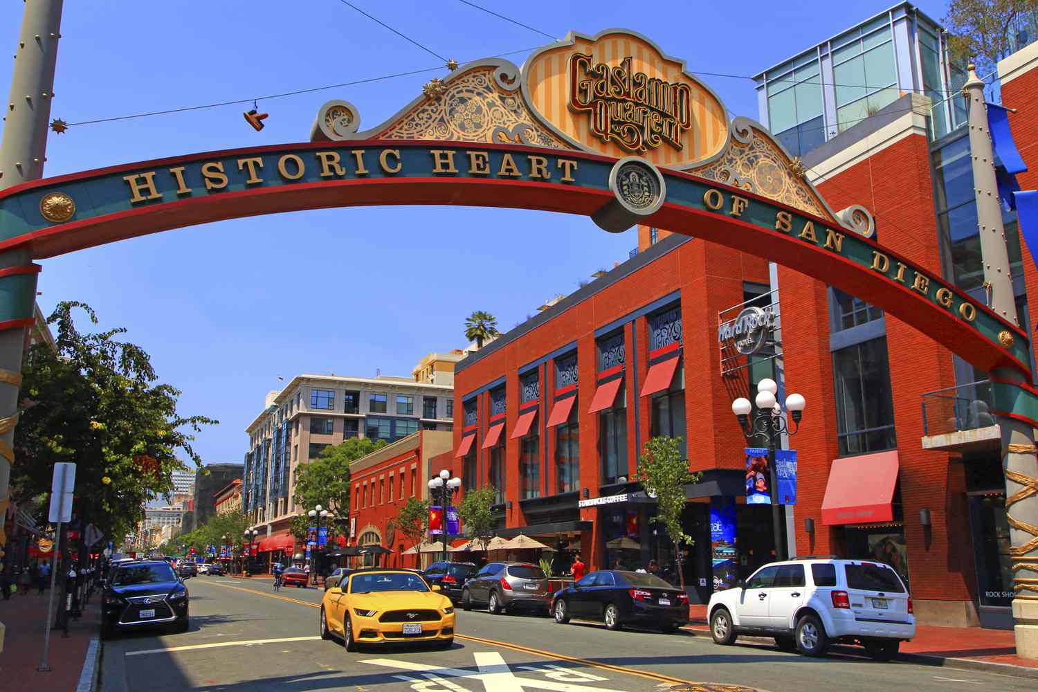 美国，加州，圣地亚哥。历史悠久的市中心。Gaslamp季度