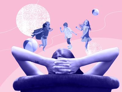 Photo illustration showing a parent watching children at play