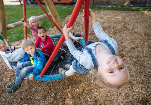 children playing outside