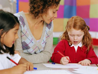 Therapist working with children