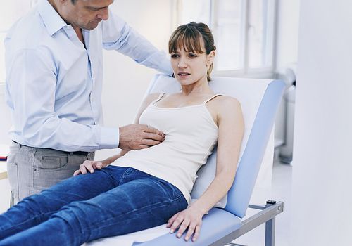 Doctor and Patient, Abdomen Palpation