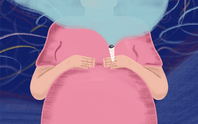 某人怀孕时吸烟的插图