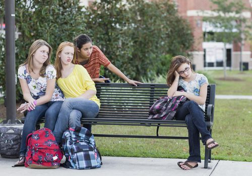 kids on bench