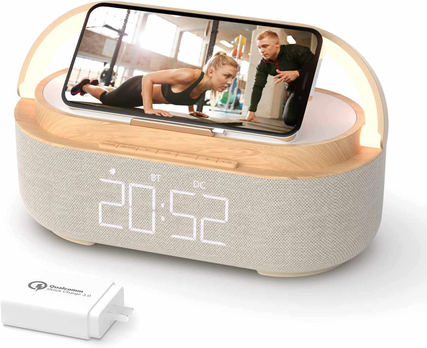 Colsur Digital Alarm Clock with Wireless Charger