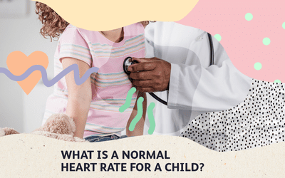Photo illustration of doctor with stethoscope against a child's chest