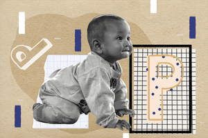Baby with the letter P