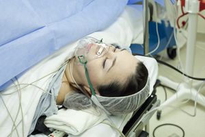Woman undergoing c-section