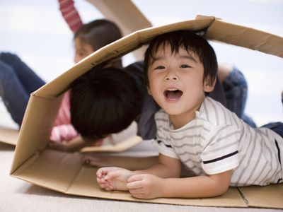 homemade PE equipment - cardboard tunnel