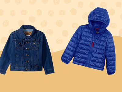 Best jackets for kids collaged against colorful yellow background