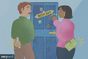 drawing of parents knocking on kid's door