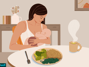女性在餐桌上哺乳