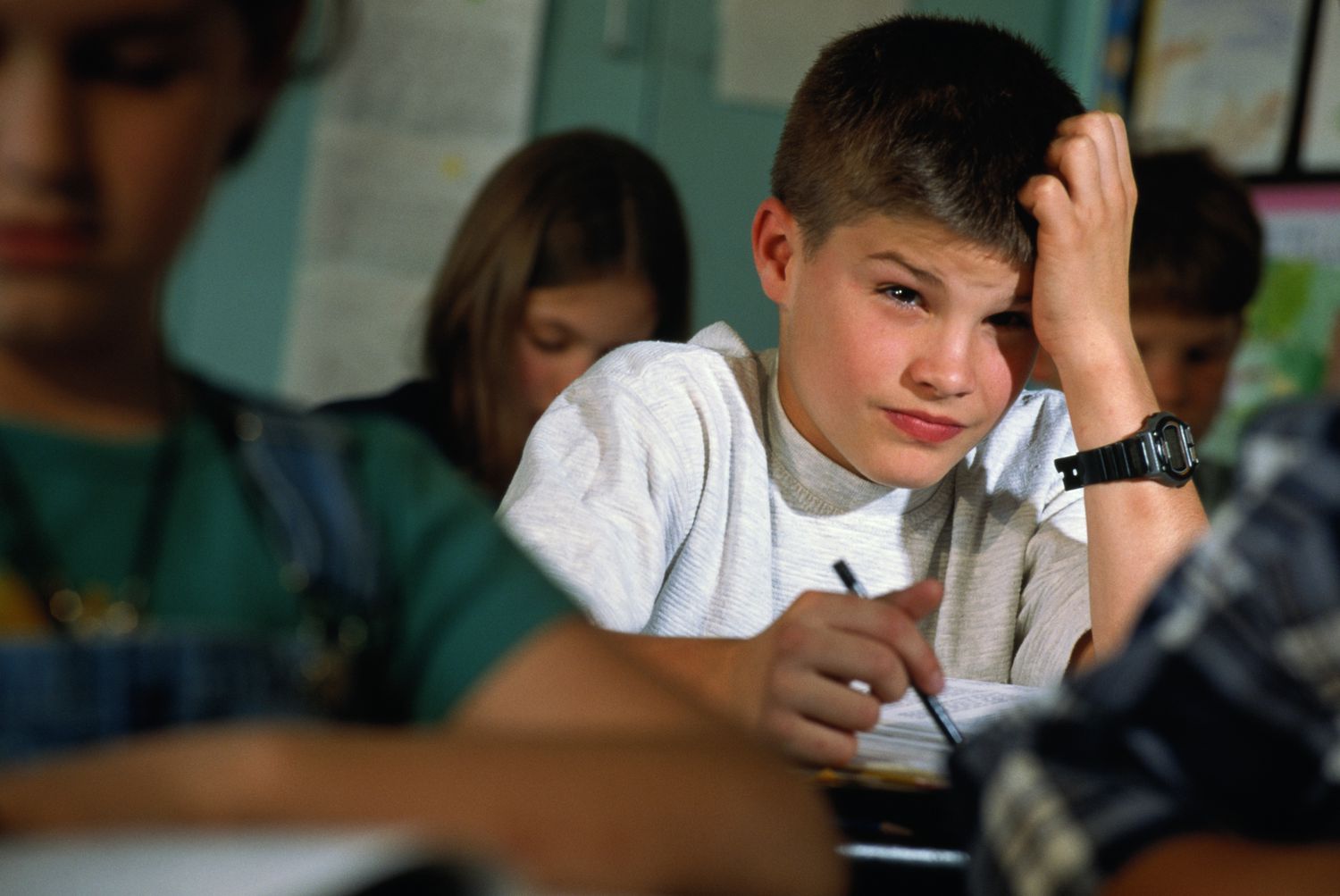 Kid having trouble in class