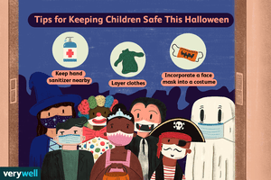 Illustration of Halloween safety tips