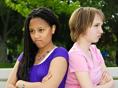 two girls upset