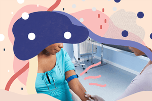 Pregnant woman getting bloodwork