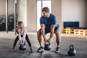 child working out at the gym