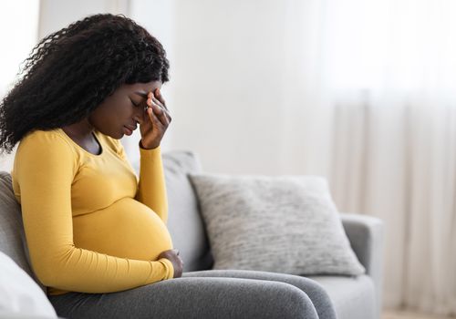 Worried pregnant person