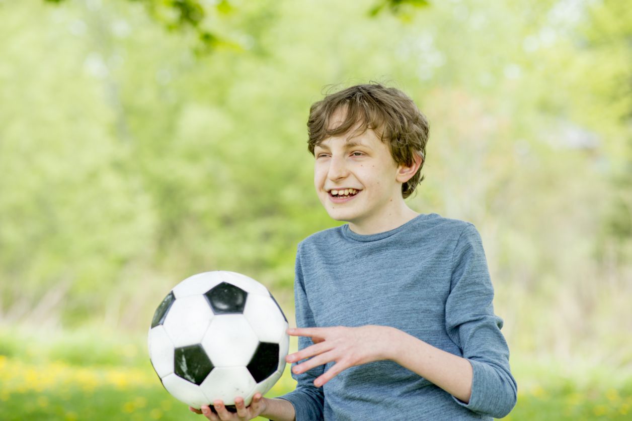 Boy with soccer ball
