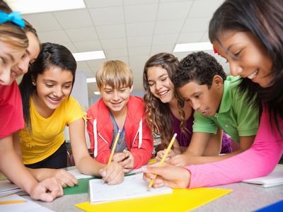 Group of students working on a project