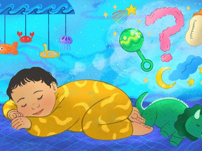 一个睡在梦中泡泡中的婴儿——插图:玛德琳·古德奈特