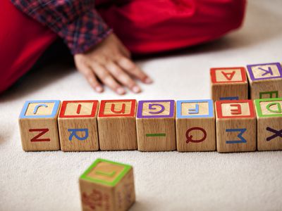 Child playing with blocks
