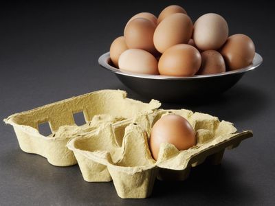 Picture of eggs in a bowl and one egg left in carton, metaphor for ovarian reserves