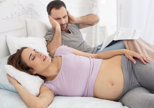Pregnant person snoring