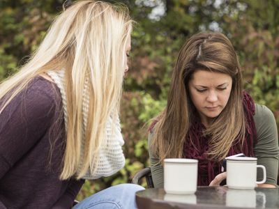 two girls at a table