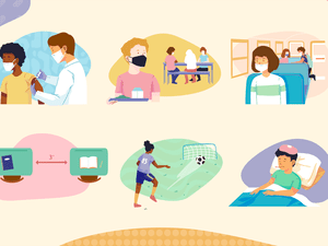 Spot illustrations of school children