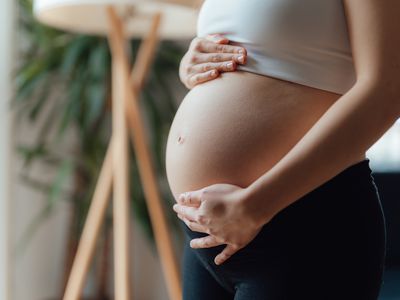 Midsection of a pregnant belly