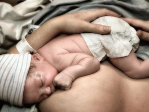 新生儿母乳喂养在宽松的护理位置
