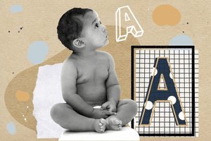Baby with letter A