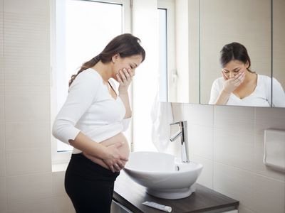 Pregnant woman with morning sickness