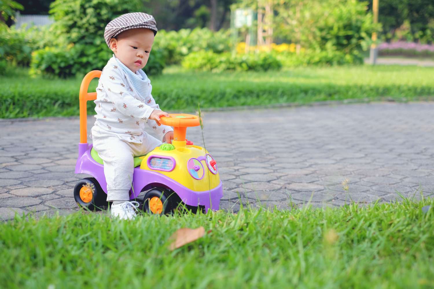 Baby on ride-on toy