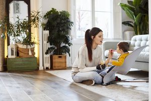 Mother feeding infant