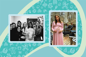 Liz Narins month 8 of pregnancy