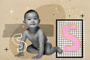 Baby with the letter S