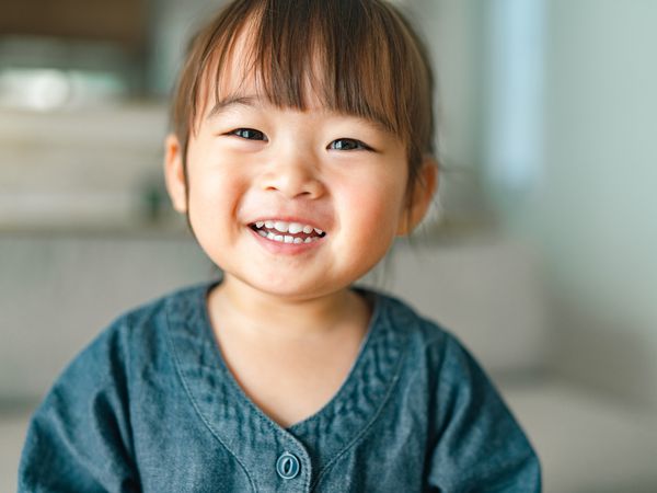 Toddler smiling