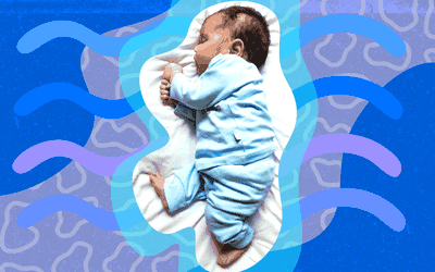 Photo illustration of sleeping baby