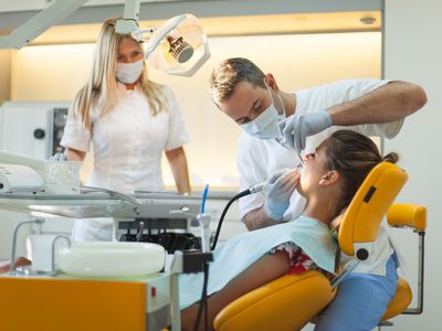 Woman at the dentist