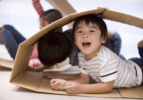 homemade PE equipment - cardboard tunnel