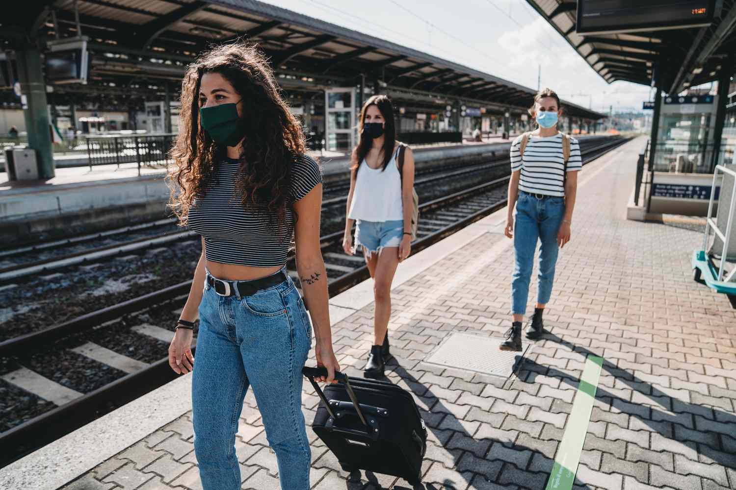 三个女大学生旅行