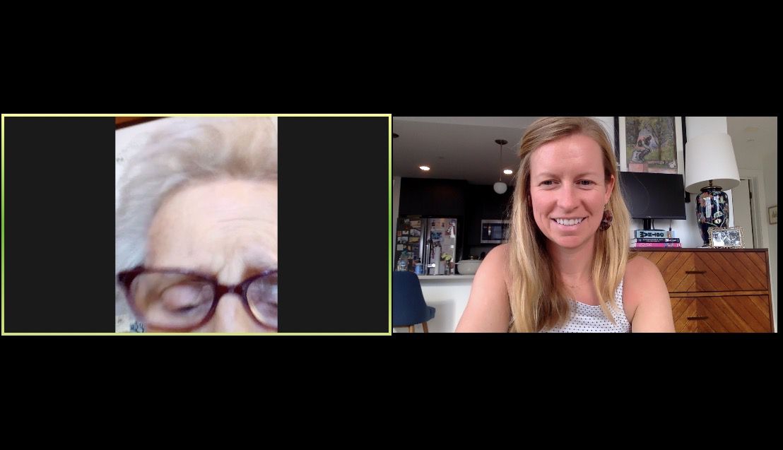 Emily Rose and Mom Mom Faherty on Zoom