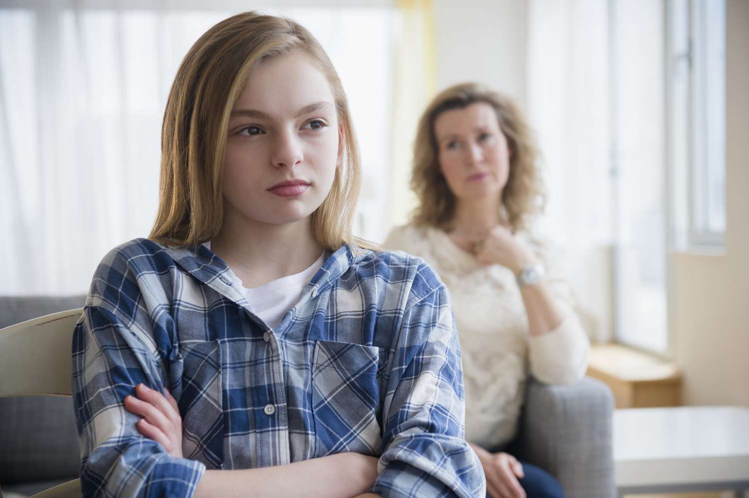 Mother and daughter arguing