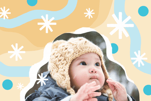 Photo illustration of a baby in winter